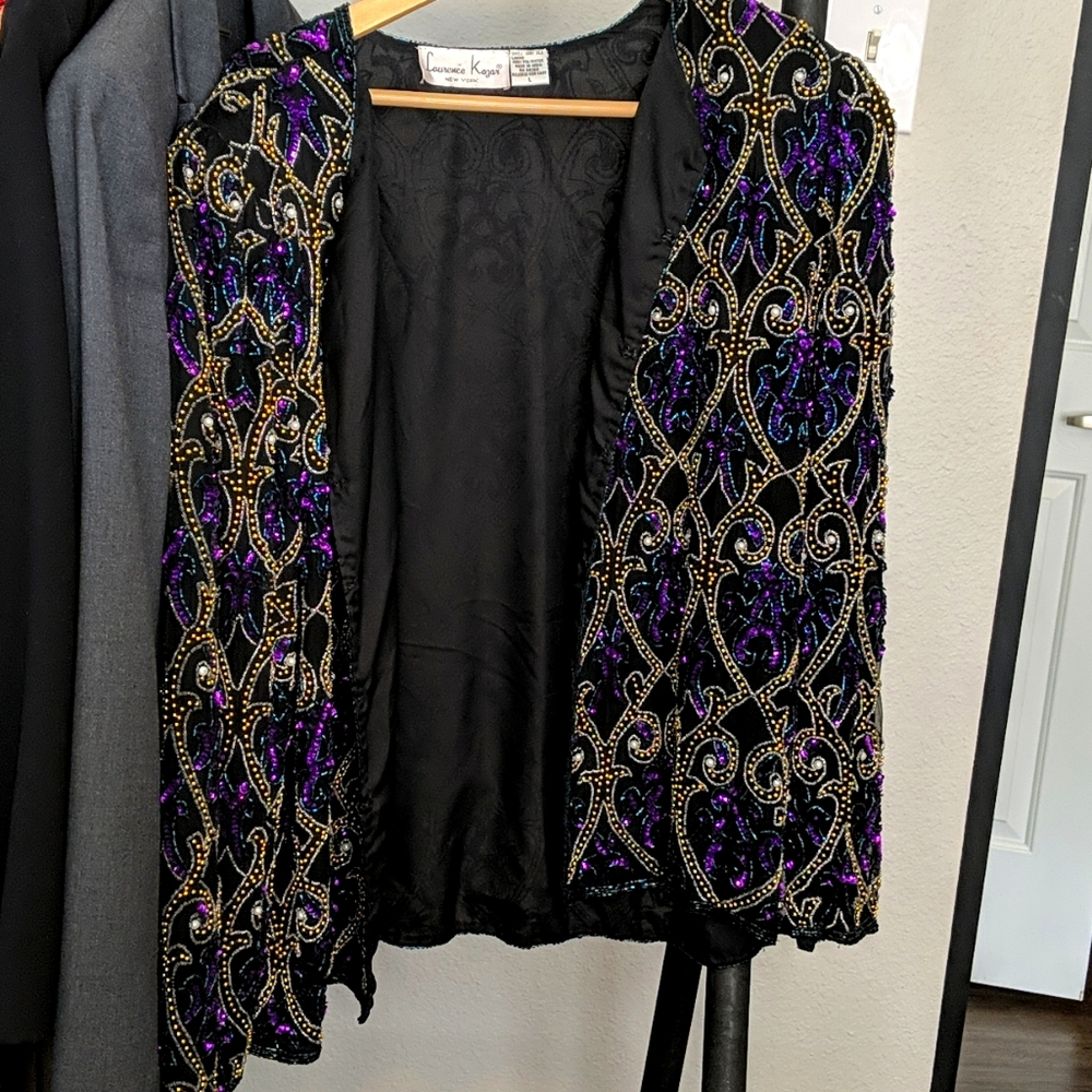 Silk sequin mardi gras jacket
